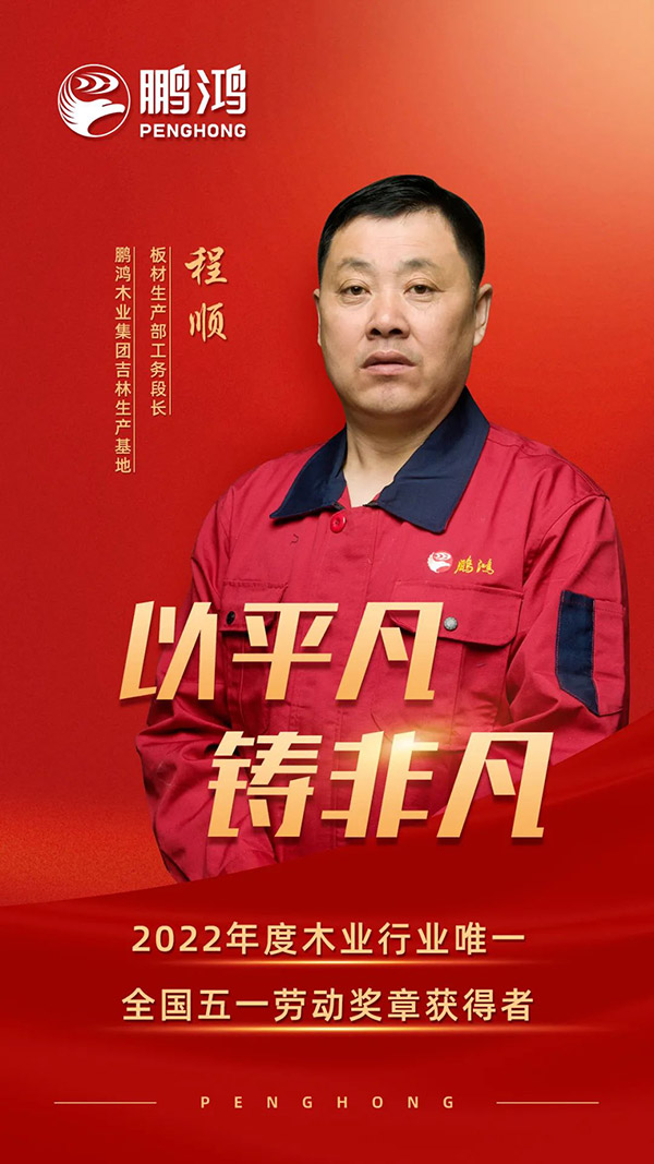 天下劳动模范程顺，为NG电子游戏板材代言